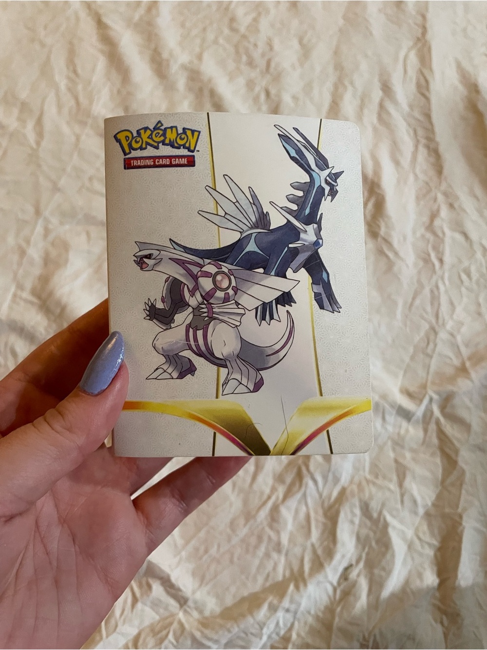 Mini Pokémon Card Organizer Sleeved Booklet White Dialga and Palkia